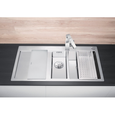 Тарелка Blanco Claron 6 S-IF правая, Steelart, слив InFino, 521645