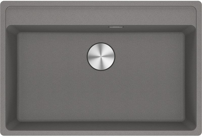 Single piece Franke Maris MRG 610-72 A Fragranit+, built-in sink faucet bank, push button valve, stone gray, 114.0658.306