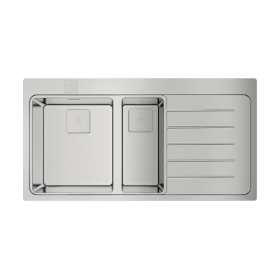 Teka ZENIT RS15 1 1/2B 1D R AUTO, roostevabast terasest sisseehitatud valamu, kraanikauss vasakul, 115130000