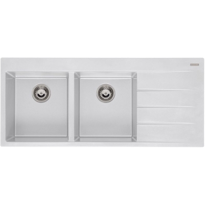 Reginox Breda 30, Regi-Granit sisseehitatud valamu, kraanikauss vasakul, värvus puhas valge, R33777