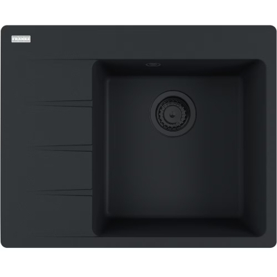 Franke Centro CNG 611-62 A Fragranit DuraKleen Plus, basin on the right, color Black Matt - Black Collection, 114.0658.595