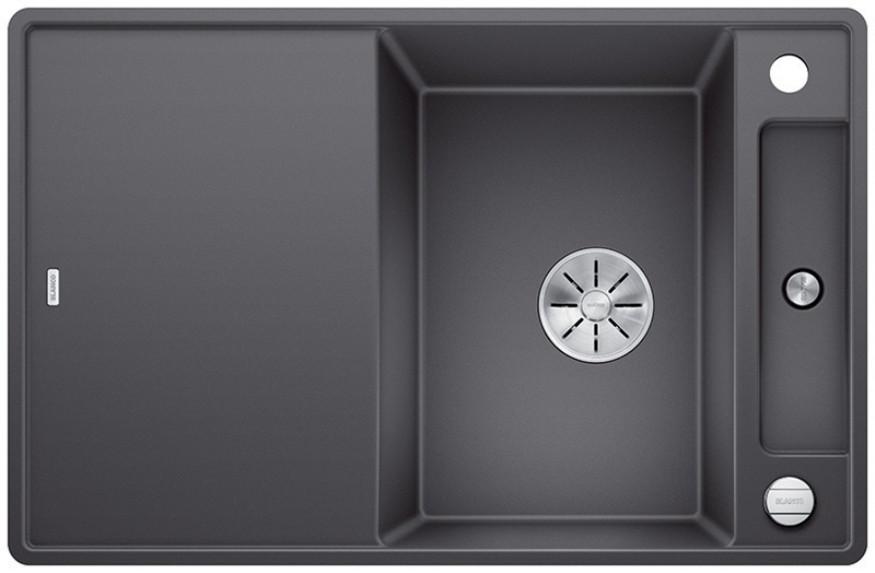 Blanco Axia III 45 S-F, flush, including glass cutting board, color rock gray, InFino drain, 523200