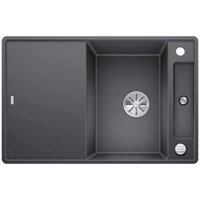 Blanco Axia III 45 S-F, flush, including glass cutting board, color rock gray, InFino drain, 523200