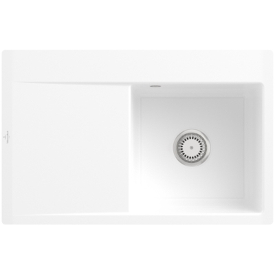 Villeroy &amp; Boch Subway Style 45 Flat, color R1 Weiss Alpin, Classicline, basin on the right