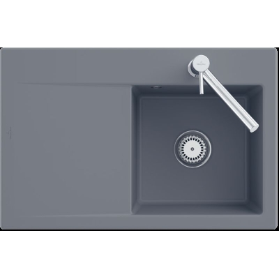 Villeroy &amp; Boch Subway Style 45 Flat, värv i4 Graphite, Classicline, kraanikauss paremal