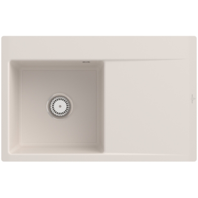 Villeroy &amp; Boch Subway Style 45 Flat, color KR Crema, Classicline, basin on the left