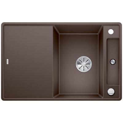 Blanco Axia III 45 S-F, flush, including wooden cutting board, color cafe, InFino drain, 523198