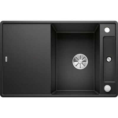 Blanco Axia III 45 S-F, flush, including wooden cutting board, color black, InFino drain, 525843