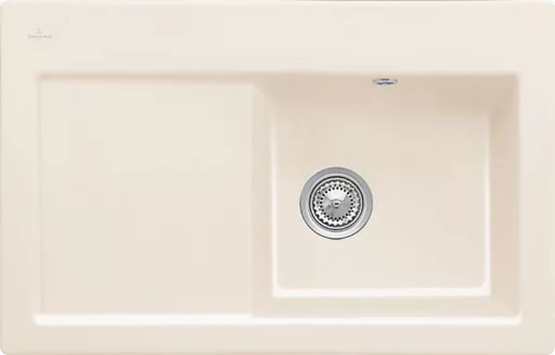 Villeroy &amp; Boch Subway 45 flat, color KR Crema, Classicline, basin on the right or basin on the left