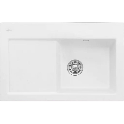 Villeroy &amp; Boch Subway 45 flat, color RW Stone White, Classicline, basin on the right or basin on the left