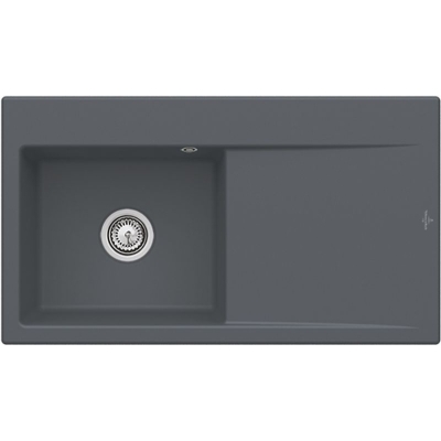 Unique piece Villeroy &amp; Boch Subway Style 50 flat, color i4 graphite, Classicline, basin on the left, manual operation, NO DRILLING