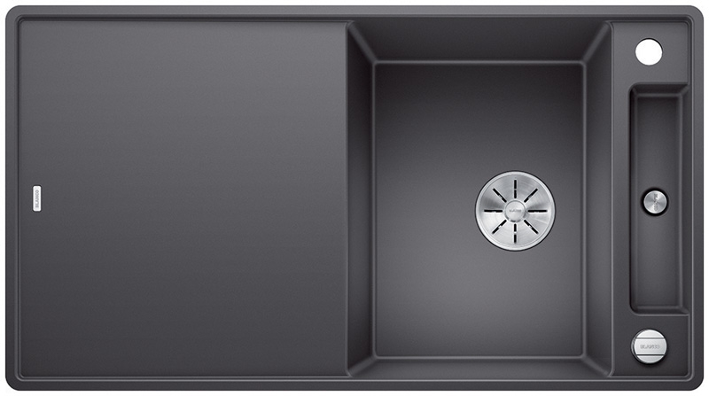 Blanco Axia III 5 S-F, flush, including glass cutting board, color rock gray, InFino drain, 523232