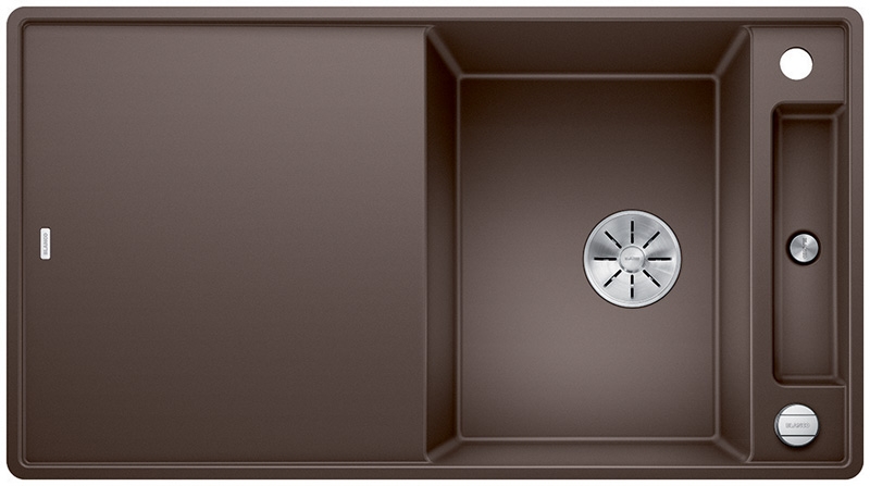 Blanco Axia III 5 S-F, flush, including wooden cutting board, color cafe, InFino drain, 523230