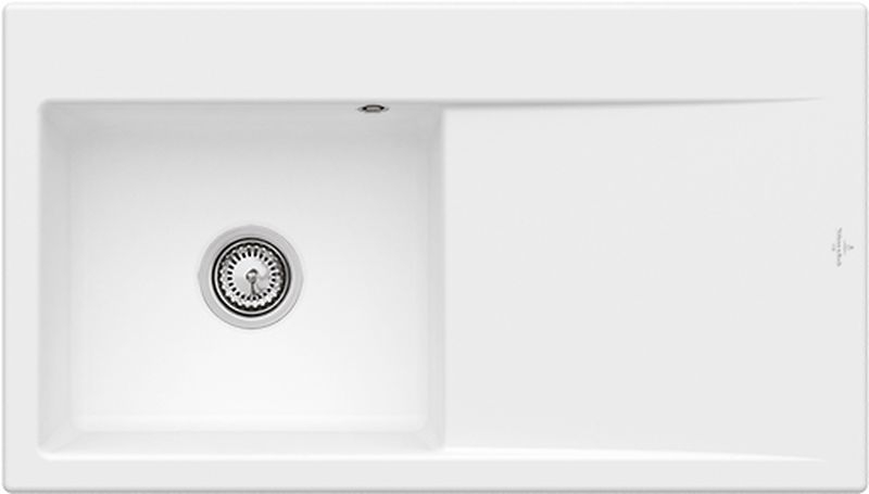 Villeroy &amp; Boch Subway Style 50 flat, color RW Stone White, Classicline, basin on the left