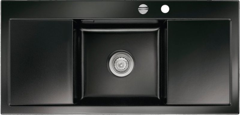 Systemceram KeraDomo MERA MIDDLE F in Nero (glossy), with a 5-year guarantee