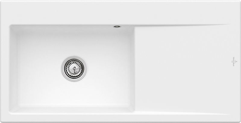 Unique piece Villeroy &amp; Boch Subway Style 60 flat, RW Stone White, basin on the left, manual operation, hole 2