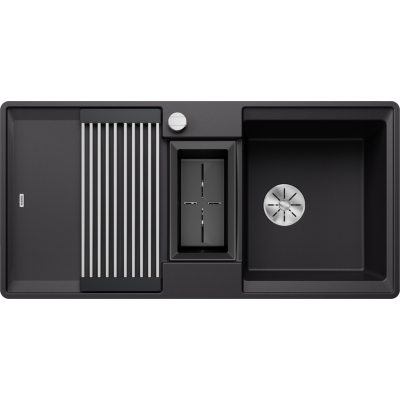 Blanco Adira 6 S-F loputav sisseehitatud valamu, Silgranit PuraDur, värvus must, InFino äravool, 527609