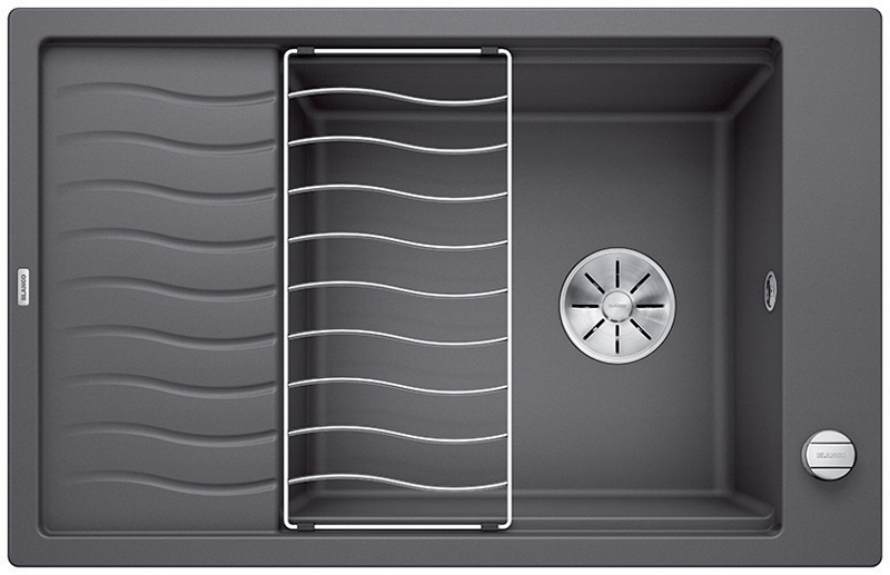 Blanco Elon XL 6 S-F Silgranit PuraDur 2, flush, color rock gray, InFino drain, 524855