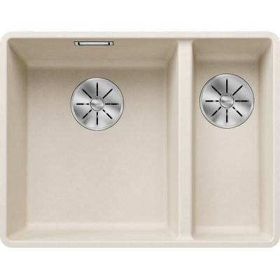 Blanco Subline 340/160-F Silgranit PuraDur 2, flush, color soft white, InFino drain, 527161