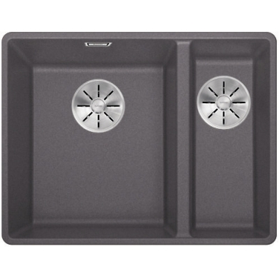 Blanco Subline 340/160-F Silgranit PuraDur 2, flush, color rock gray, InFino drain, 523569