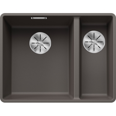 Blanco Subline 340/160-F Silgranit PuraDur 2, flush, color volcano gray, InFino drain, 527344