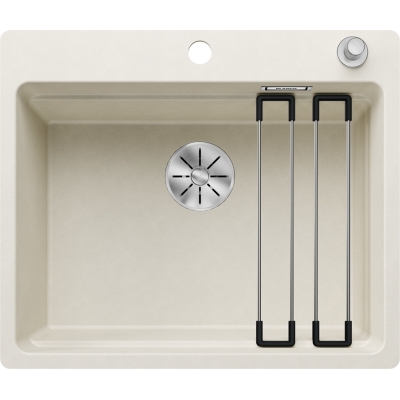 Blanco Etagon 6-F flush built-in sink, Silgranit PuraDur, soft white, InFino drain, 527681