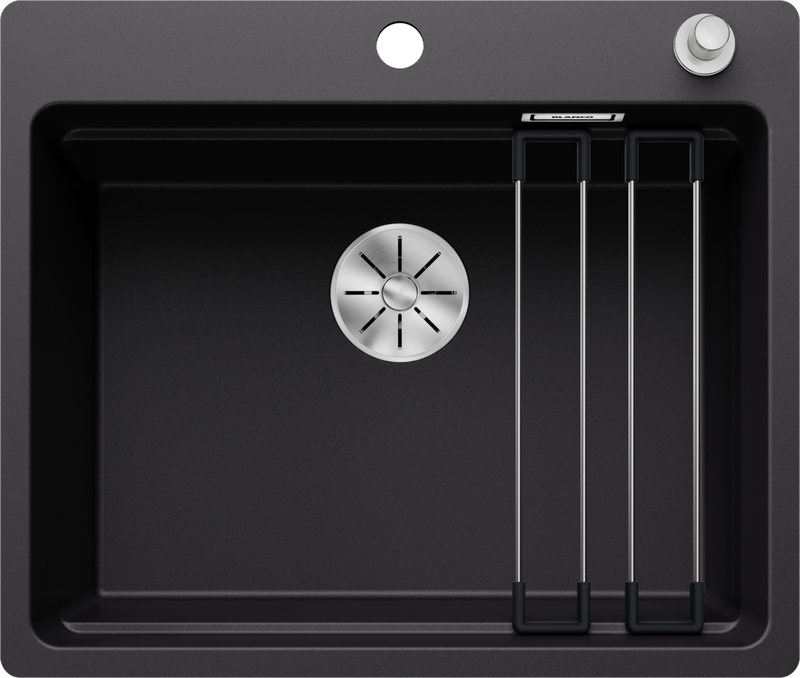 Blanco Etagon 6-F flush built-in sink, Silgranit PuraDur, color black, InFino drain, 527674