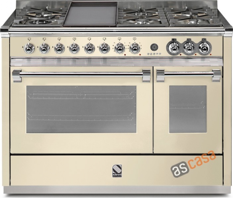 Steel Ascot 120, range cooker, 120 cm, multifunction, color cream, A12FF-6MCR, with 5 year guarantee!