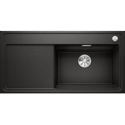 Blanco Zenar XL 6 S-F DampfgarPlus Edition, basin on the right, flush, including wooden cutting board, color black, InFino drain, 526056