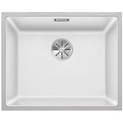 Blanco Subline 500-IF SteelFrame Silgranit PuraDur, roostevabast terasest raam lame serv, värvus valge, InFino äravool, 524109