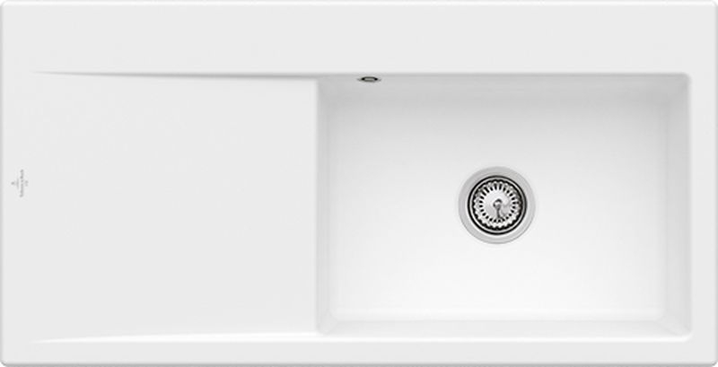 Villeroy &amp; Boch Subway Style 60 flat, color RW Stone White, Classicline, basin on the right