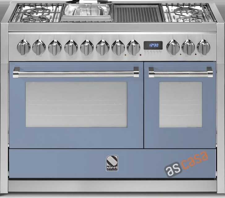 Steel Genesi 120, range cooker, 120 cm, multifunction, color Celeste, G12FF-6MCE, with 5 year guarantee!