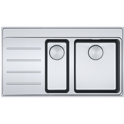 Franke Mythos MYX 251 A, flat rim, brushed stainless steel, basin on the right, 127.0642.077