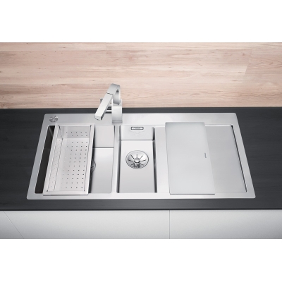 Тарелка Blanco Claron 6 S-IF левая, Steelart, слив InFino, 521646