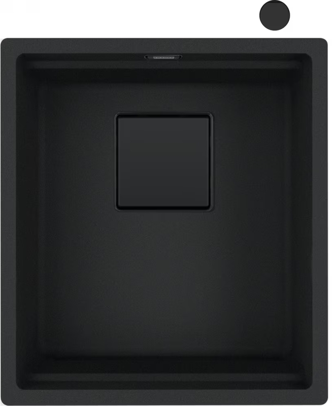 Franke Kubus 2 KNG 110-37 Fragranit+ Black matt - Black Collection, 125.0627.320, undermount sink 45 cm, 125.0685.110