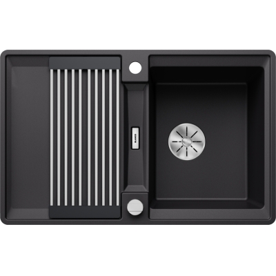 Blanco Adira 45 S-F loputav sisseehitatud valamu, Silgranit PuraDur, värvus must, InFino äravool, 527593