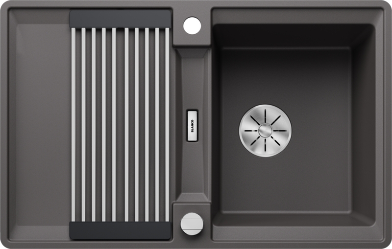 Blanco Adira 45 S-F flush built-in sink, Silgranit PuraDur, color rock gray, InFino drain, 527595