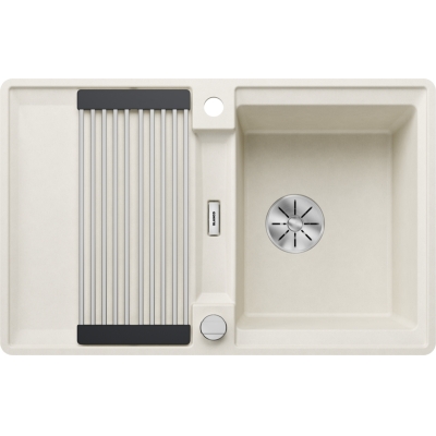Blanco Adira 45 S-F loputav sisseehitatud valamu, Silgranit PuraDur, värvus pehme valge, InFino äravool, 527598