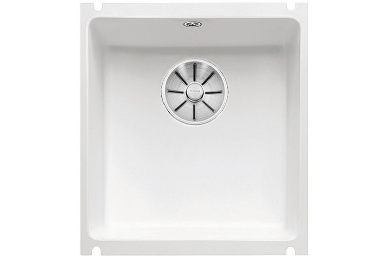 Blanco Subline 375-U ceramic PuraPlus, color crystal white glossy, InFino drain, 523726