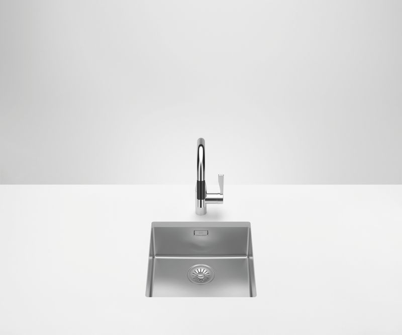 Dornbracht single basin base, polished stainless steel, 43 x 43 cm, 38400003-85