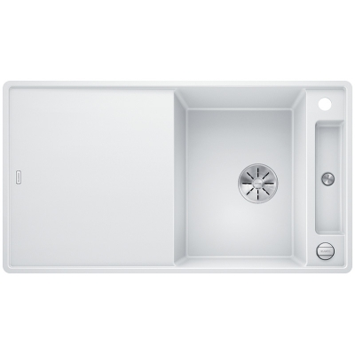 Blanco Axia III 5 S-F, flush, including wooden cutting board, color white, InFino drain, 523228
