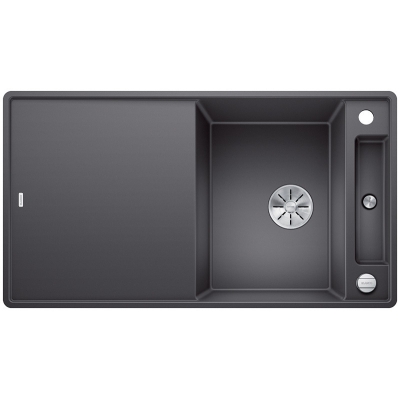 Blanco Axia III 5 S-F, flush, including wooden cutting board, color rock gray, InFino drain, 523226