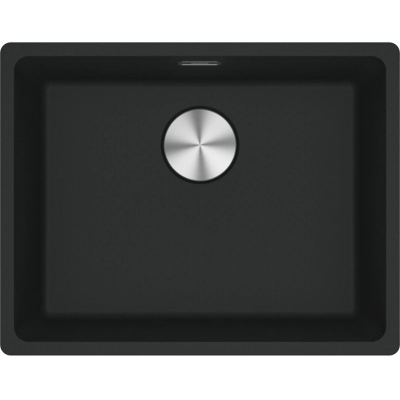Franke Maris MRG 110-52 Fragranit+ Black Matt, undermount sink 60 cm, push button valve, 125.0683.105