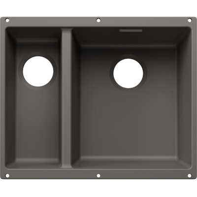 Blanco Subline 340/160-U undermount sink, Silgranit PuraDur, volcano gray, basin on the right, 527811