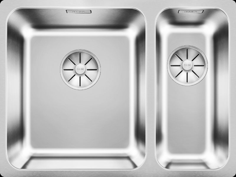 Blanco Solis 340/180-U undermount sink, stainless steel brushed finish, InFino drain, basin on the left, 526129