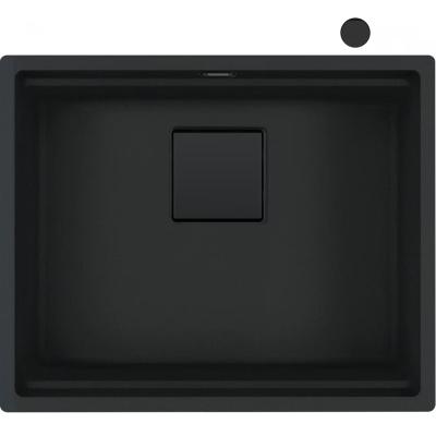 Franke Kubus 2 KNG 110-52 Fragranit+ Black Matt - Black Collection, undermount sink 60 cm, 125.0685.161