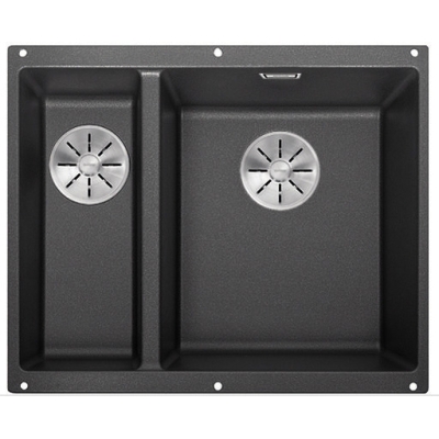 Blanco Subline 340/160-U Silgranit PuraDur 2 bowls right, color anthracite, InFino drain, 523558