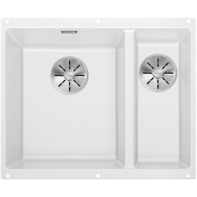 Blanco Subline 340/160-U Silgranit PuraDur 2, раковина слева, цвет белый, слив InFino, 523552