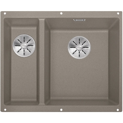 Blanco Subline 340/160-U Silgranit PuraDur 2 раковины справа, цвет тартуфо, слив InFino, 523565