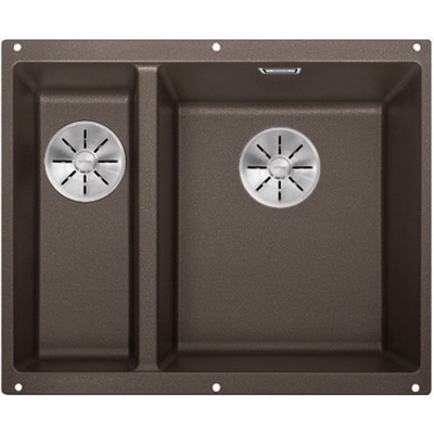 Blanco Subline 340/160-U Silgranit PuraDur 2 basins right, color cafe, InFino drain, 523567